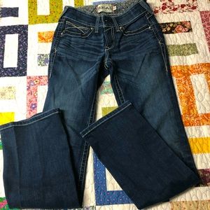 Womens Misses Ariat Real Denim size 27L (33.5 inseam) bootcut blue jeans